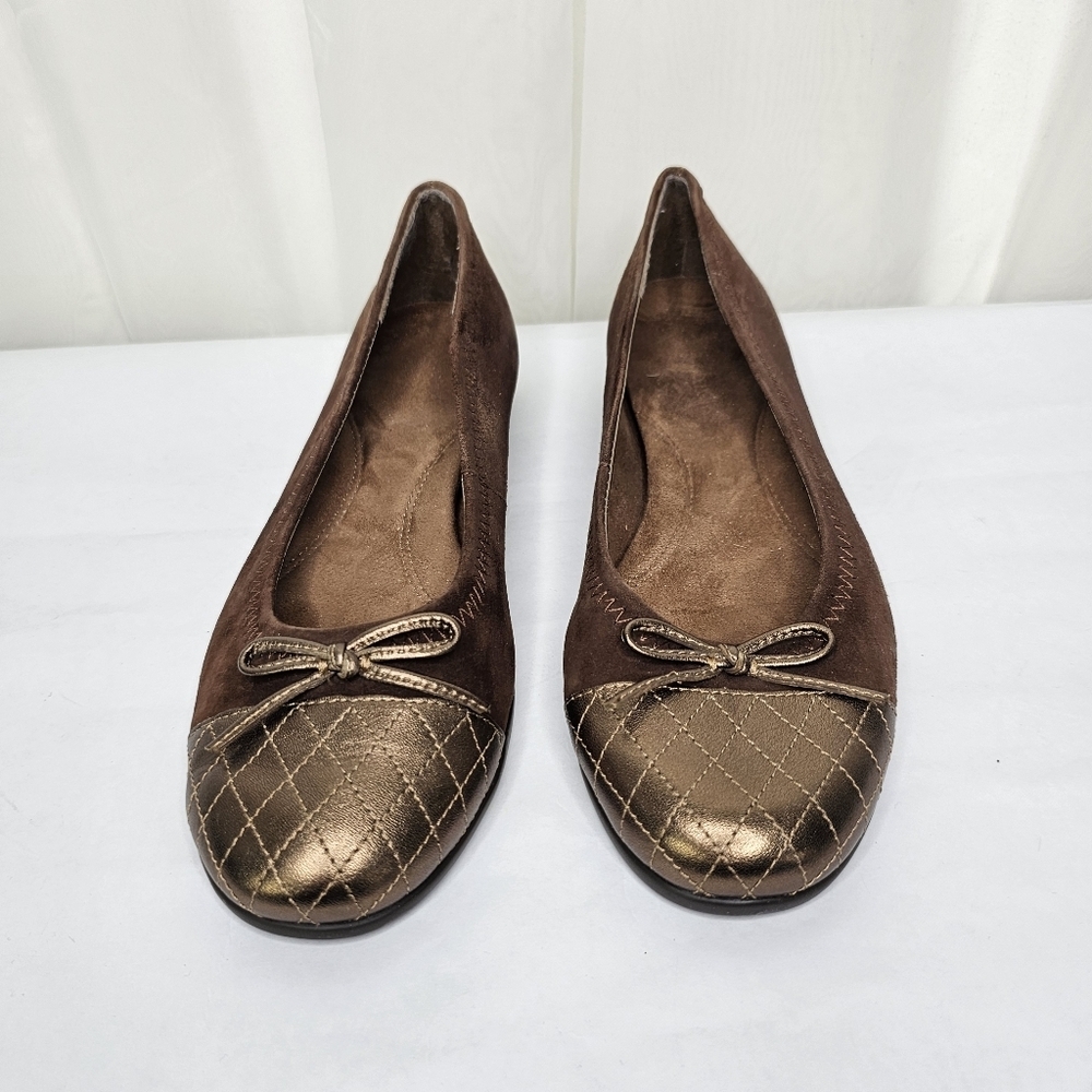 Aerosoles Beckon Brown Suede Bronze Flats Size 7.5 - Picture 4 of 9